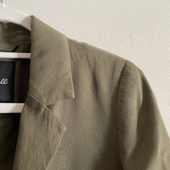 Madewell Womn XS Kale Green Oversized Drapeweave Caldwell Double-Breasted Blazer - Picture 9 of 14